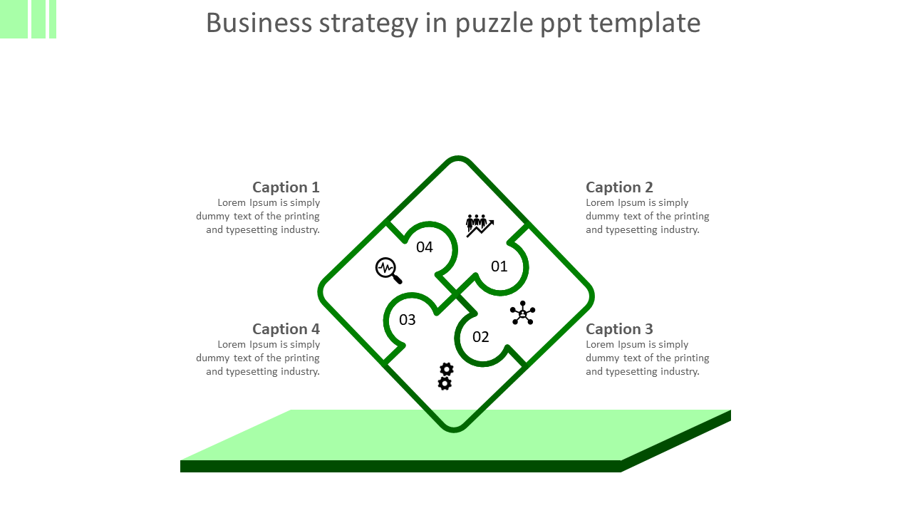puzzle ppt template-green